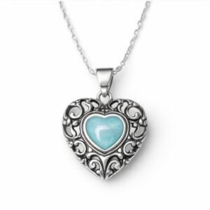 Larimar Sliver Heart Necklace