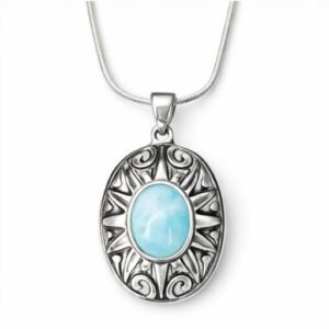 Larimar Sliver Chain Necklace